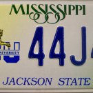 Mississippi: Jackson State University License Plate (44J45)