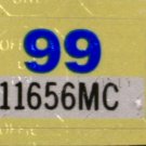 Arkansas: Motorcycle Plate Year Sticker (1999)