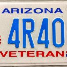 2013 Arizona Veteran License Plate (4R408)