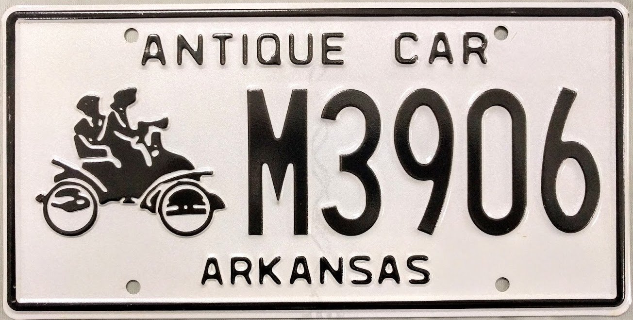 Arkansas Antique Car License Plate (M3906)