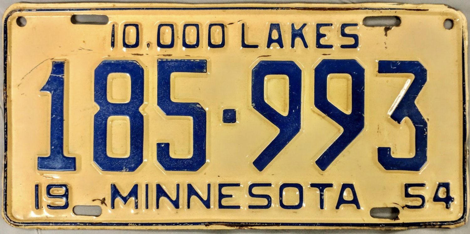 1954 Minnesota License Plate (185993)