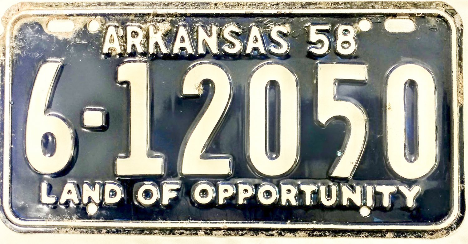 1958 Arkansas License Plate (612050)