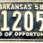 1958 Arkansas License Plate (6-12050)