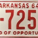 1964 Arkansas License Plate (5-7255)