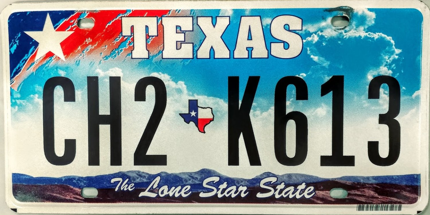 Texas "Big Star" License Plate (CH2 K613)