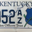 2013 Kentucky Fallen Officers Trust License Plate (0852 AZ)