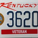 2013 Kentucky Veteran License Plate (3620 ER)