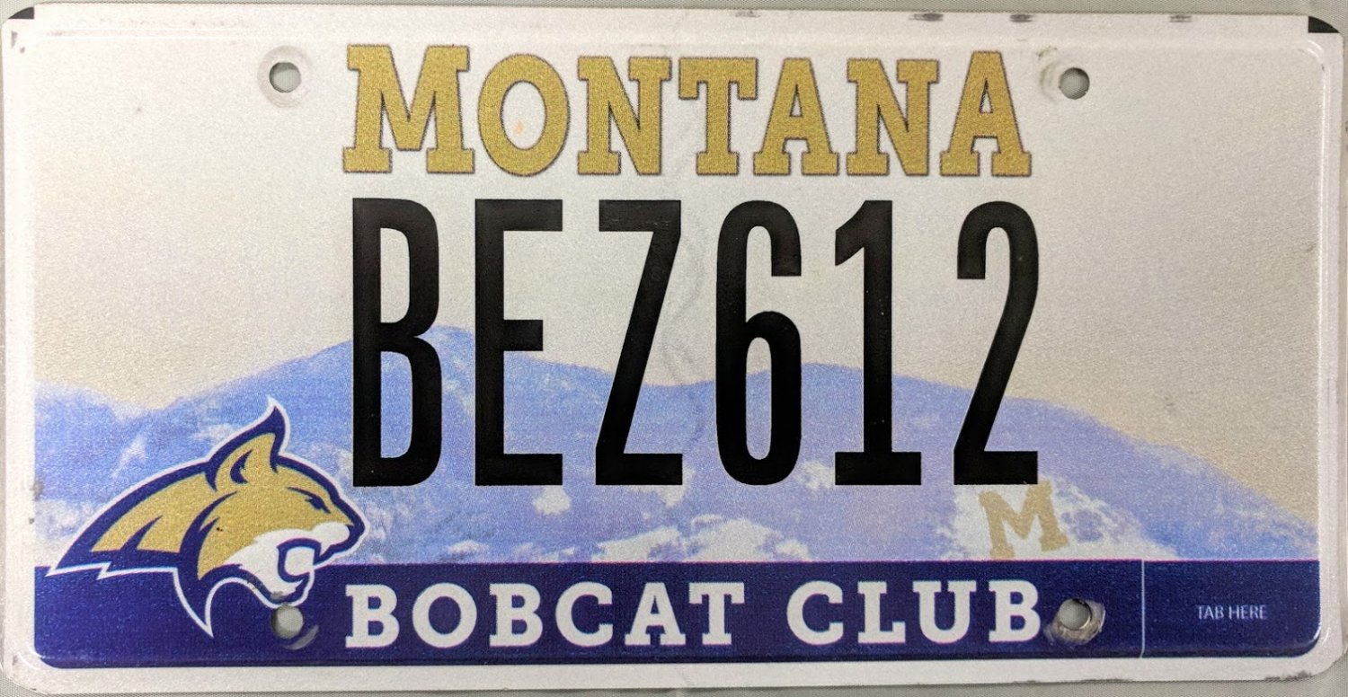 Montana State University Bobcat Club License Plate (BEZ612)