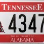 2015 Tennessee: University of Alabama License Plate (4347 AL)