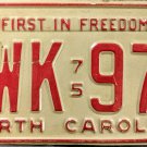 1977 North Carolina License Plate (CWK 974)