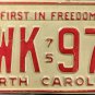 1977 North Carolina License Plate (CWK 974)