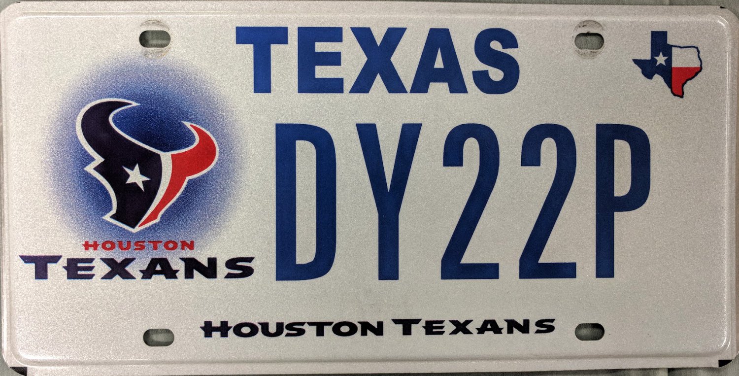 Texas Houston Texans License Plate (DY22P)