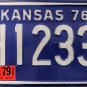 1976 Kansas License Plate with 78, 79, & 80 Stickers (JO H12332)