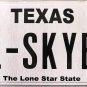 Texas Vanity License Plate (1-SKYE)