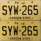 1969-1970 New Jersey License Plates - Pair (SYW-265)
