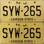 1969-1970 New Jersey License Plates - Pair (SYW-265)