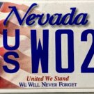 2009 Nevada United We Stand License Plate (US WO23)