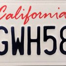 California License Plate (6GWH589)
