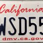 2018 California License Plate (7WSD558)