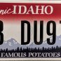 2013 Idaho License Plate (8B DU977)
