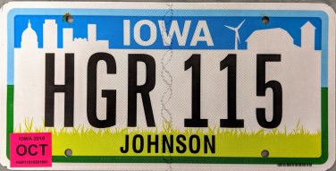 2018 Iowa License Plate (HGR 115)