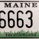 2019 Maine License Plate (6663 WL)