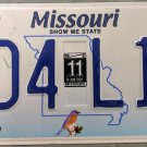 2011 Missouri License Plate (KD4 L1S)