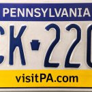 2017 Pennsylvania License Plate (KCK 2207)