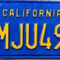 1992 California License Plate (1MJU492)