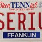 2001 Tennessee Vanity License Plate (2SERIUS)