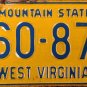 1970 West Virginia License Plate (B60-878)