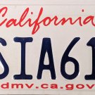 2017 California License Plate (7SIA614)