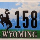 2015 Wyoming License Plate (7 15852)