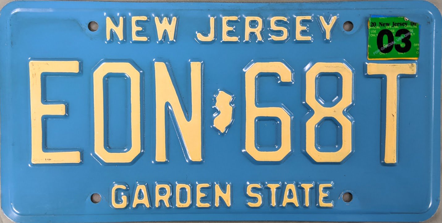 1979 NEW JERSEY STATE LICENSE PLATE - - This plate was also used