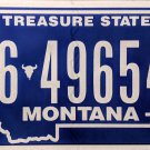 2017 Montana License Plate (6 49654B)