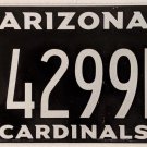 2016 Arizona Cardinals License Plate (4299FB)