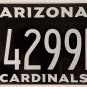 2016 Arizona Cardinals License Plate (4299FB)