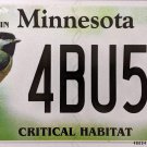 2019 Minnesota Critical Habitat (Chickadee) License Plate (4BU541)