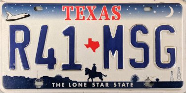 Texas License Plate (R41 MSG)