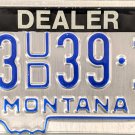 1988 Montana Dealer License Plate (3UD39-1)