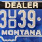 1987 Montana Dealer License Plate (3UD39-1)