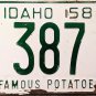 1958 Idaho License Plate (3L 387)