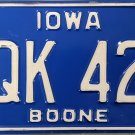 1986 Iowa License Plate (LQK 424)