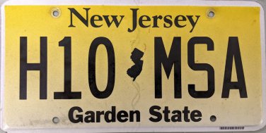 New Jersey License Plate (H10 MSA)