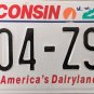2018 Wisconsin License Plate (304-ZSX)