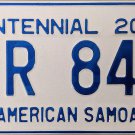 2000 American Samoa Centennial License Plate (R 844)