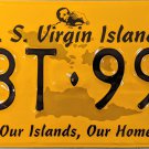 U.S. Virgin Islands License Plate (TBT 999)