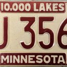 1962 Minnesota License Plate (7J 3562)
