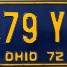 1972 Ohio License Plate (979 YC)