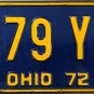 1972 Ohio License Plate (979 YC)